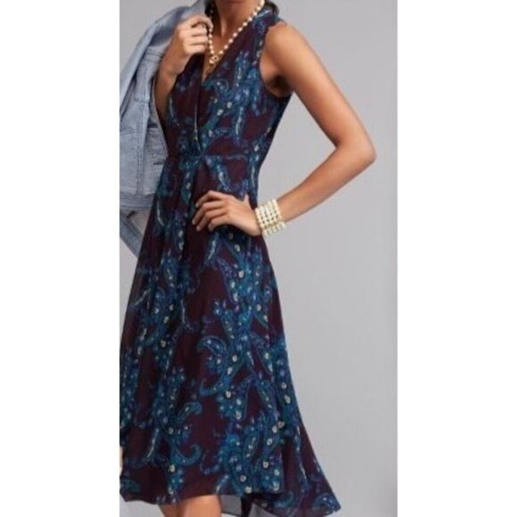 Cabi 3461 Women's V-Neck Paisley Floral Treasure Dress size 8 - Picture 1 of 8